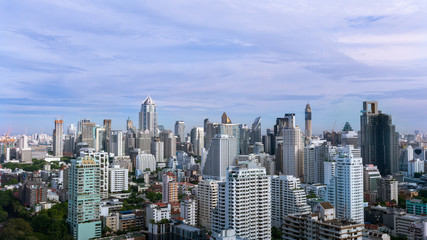 Fototapeta premium Bird view over city of Bangkok Province, THAILAND