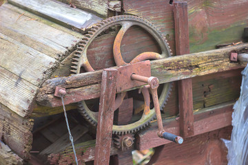 a metal stick, is lying on the steps