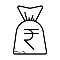 Money Bag currency Rupee icon vector