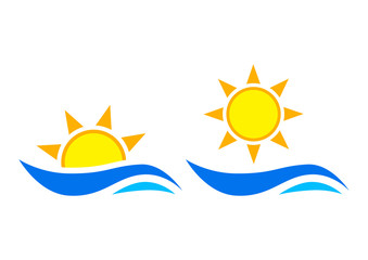 Sun vector icons on white background