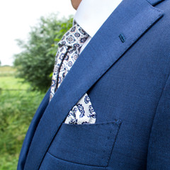 detailed blue groom clothing - 207932408