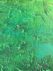 Organic matter background green painting texture.