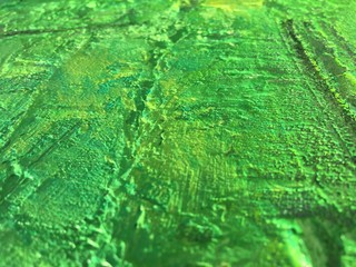Organic matter background green painting texture.