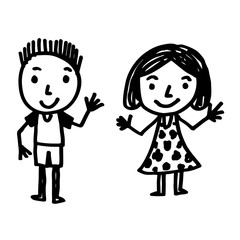 hand drawn kid cartoon