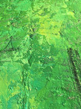 Organic matter background green painting texture.