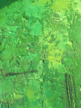 Organic matter background green painting texture.