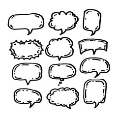 Speech Bubble icon hand drawn