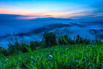 Ta-Kian-Ngo, Landscape sea of mist on the mountain in Phetchabun province  Thailand.