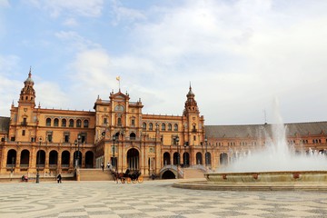Fototapeta na wymiar Seville, Spain. Spanish Square, Plaza de Espana