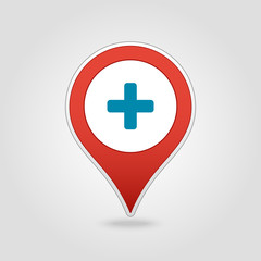 Fototapeta premium Plus, Hospital ,Pharmacy, Clinic pin map icon.