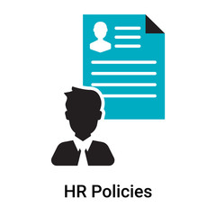 HR Policies icon vector sign and symbol isolated on white background, HR Policies logo concept