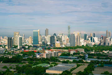 Fototapeta na wymiar Bird view over city of Bangkok Province, THAILAND