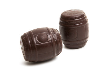 chocolate candies with liqueur isolated