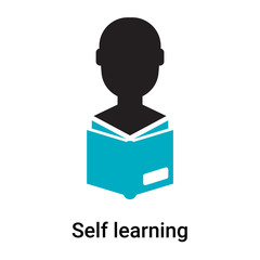 Self learning icon vector sign and symbol isolated on white background, Self learning logo concept