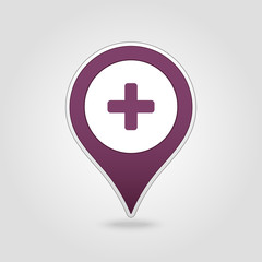 Plus, Hospital ,Pharmacy, Clinic pin map icon.