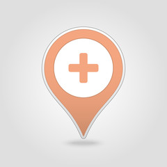 Obraz premium Plus, Hospital ,Pharmacy, Clinic pin map icon.