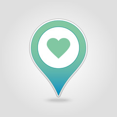 Heart pin map icon. Map pointer, markers.