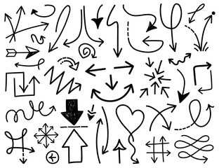 Hand draw arrow vector set 3
