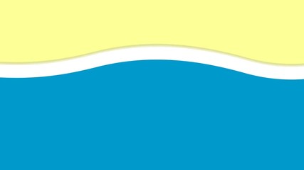 sea waves wash on sand beach transition revealer background cartoon animation seamless loop illustration render top view with alpha matte opacity mask