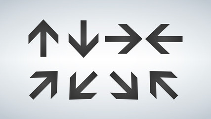 Arrows collection set of different direction arrow icons, vector illustration isolated on modern background.