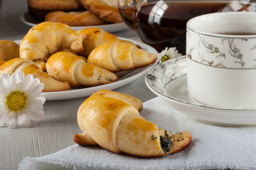 Delicious and beautiful homemade pastries. Sweet pastries.