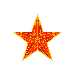 Obraz premium Moscow Kremlin red star. Spasskaya tower of the Kremlin on red square in Moscow, Russia. Russian national landmark in flat style