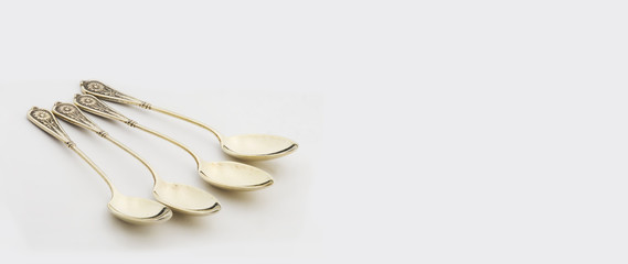 Vintage Tea Spoons isolated on white background