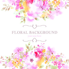 Abstact floral background in watercolor style