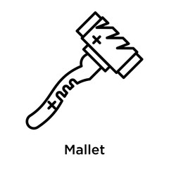 Mallet icon vector sign and symbol isolated on white background, Mallet logo concept