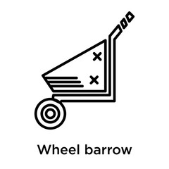 Wheel barrow icon vector sign and symbol isolated on white background, Wheel barrow logo concept