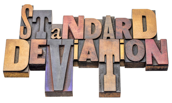 standard deviation - word abstract in wood type
