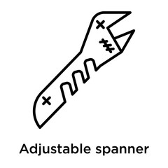 Adjustable spanner icon vector sign and symbol isolated on white background, Adjustable spanner logo concept