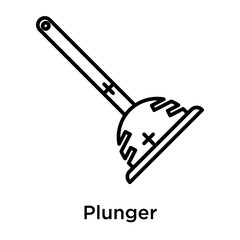Plunger icon vector sign and symbol isolated on white background, Plunger logo concept