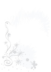 White floral background with place for text, vector.