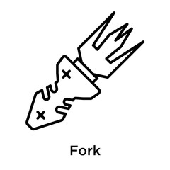 Fork icon vector sign and symbol isolated on white background, Fork logo concept