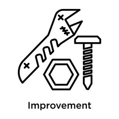 Improvement icon vector sign and symbol isolated on white background, Improvement logo concept