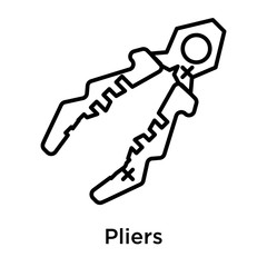 Pliers icon vector sign and symbol isolated on white background, Pliers logo concept