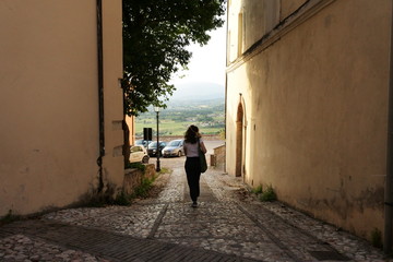 silhouette of a girl in Italy