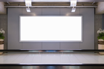 beauty  full blank advertising billboard at airport background large LCD advertisement