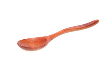 Vintage wooden spoon isolated on the white