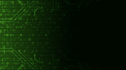 Technology background. Binary computer code.  Vector illustration.