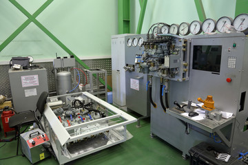 MOSCOW, RUSSIA - MAY 11, 2018: Measuring equipment of the Moscow Brake Factory
