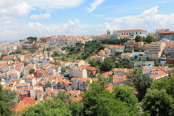Fototapeta na wymiar Panorama sur Lisbonne