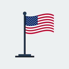 Flag Of United-States.Flag Stand. Vector Illustration