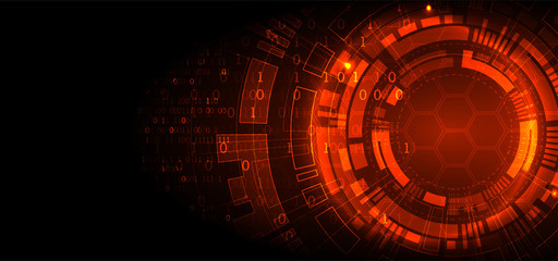 Abstract circle technology concept. Circuit board, high computer color background.