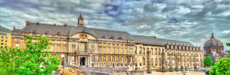 The Palace of the Prince-Bishops on place Saint-Lambert in Liege, Belgium - obrazy, fototapety, plakaty
