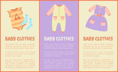 Baby Clothes and Text Sample Vector Illustration