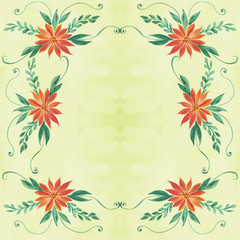 Fototapeta na wymiar Flowers on the background of watercolors - a decorative composition. Use printed materials, signs, items, websites, maps, posters, postcards, packaging. Seamless background.