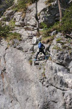 Kletterer in der Silberkarklamm, Schladming Dachstein