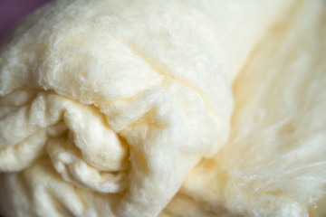 Soft fabric of threads extracted from the cocoon of the silkworm